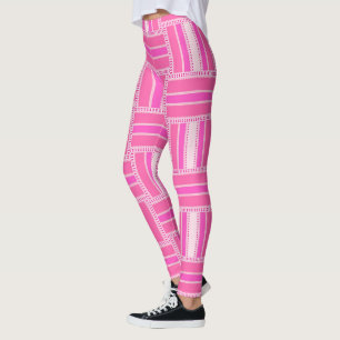 Leggings Funky Hot Pink Stripe Pattern Leggambas para Psyde