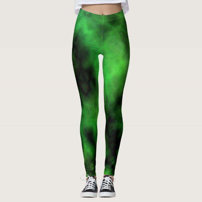 Leggings Funky Neon Green Emerald Halloween Resumen (Anverso)