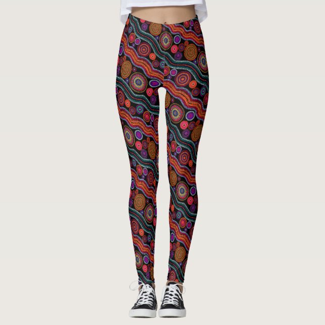 Leggings Funky patrón de puntos australiano (Anverso)