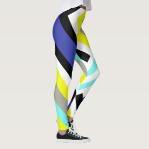 Leggings Funky Resumen Arte Amarillo Pastel Azul Tema