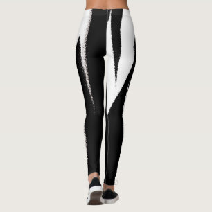 Leggings Funky Resumen Arte Blanco Negro