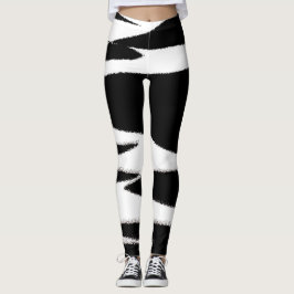 Leggings Funky Resumen Arte Blanco Negro