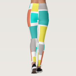Leggings Funky Resumen Arte Pastel Turquoise Amarillo