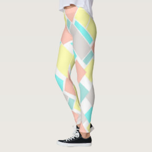 Leggings Funky Resumen Arte Pastel Turquoise Amarillo