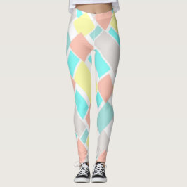 Leggings Funky Resumen Arte Pastel Turquoise Amarillo