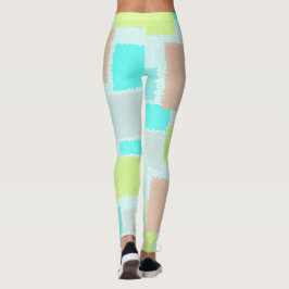 Leggings Funky Resumen Arte Pastel Turquoise Amarillo