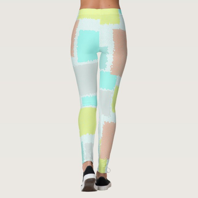 Leggings Funky Resumen Arte Pastel Turquoise Amarillo (Reverso)