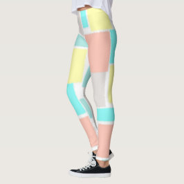Leggings Funky Resumen Arte Pastel Turquoise Amarillo