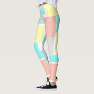 Leggings Funky Resumen Arte Pastel Turquoise Amarillo