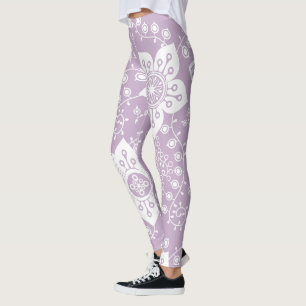 Leggings Funky Retro Guay Moderno Flores Patrón de arte