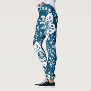 Leggings Funky Retro Guay Moderno Flores Patrón de arte