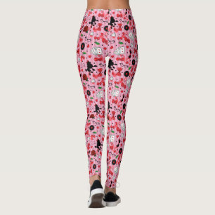 Leggings Funky Rockabilly Poodles y cerezas Sock Hop