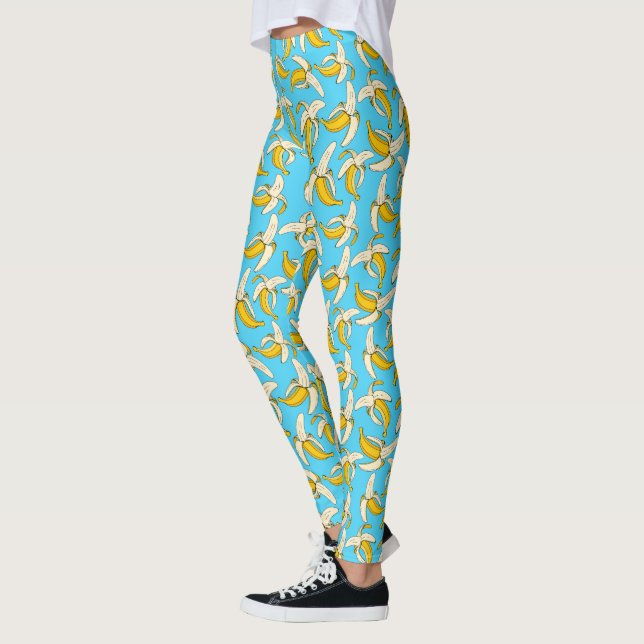 Leggings Funky Tropical Banana Print Trendy Fruit Pattern (Izquierda)