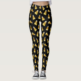 Leggings Funny Candy Corn Octubre Halloween Party Black