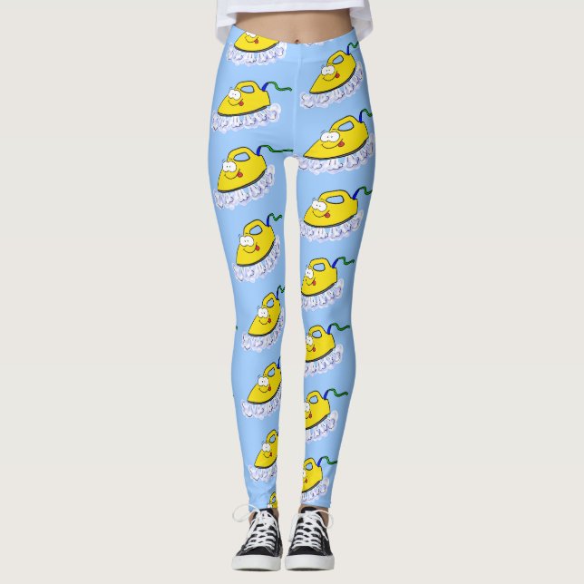 Leggings Funny ilustracion de lavandería de hierro personal (Anverso)