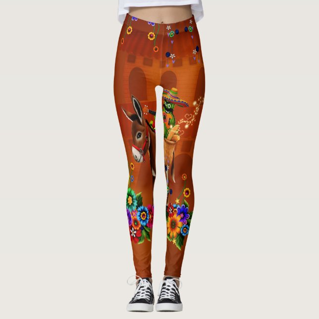 Leggings Funny mexican cactus (Anverso)
