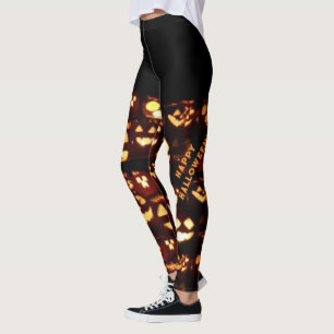 Leggings Funny Scary Pumpkins Happy Halloween