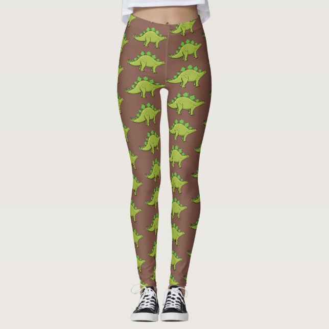 Leggings Funny stegosaurus dinosaur personalizado (Anverso)