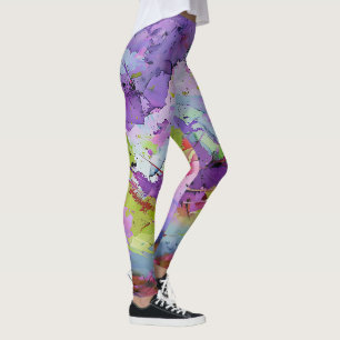 Leggings "Fusión de Hues" arte abstracto contemporáneo