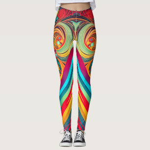 Leggings Fusión de Onda de Color – Arte de Remolino Abstrac