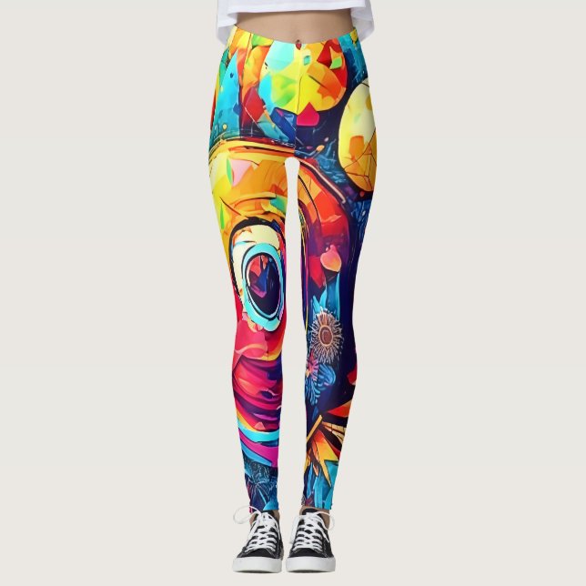 Leggings Fusión floral cósmica (Anverso)