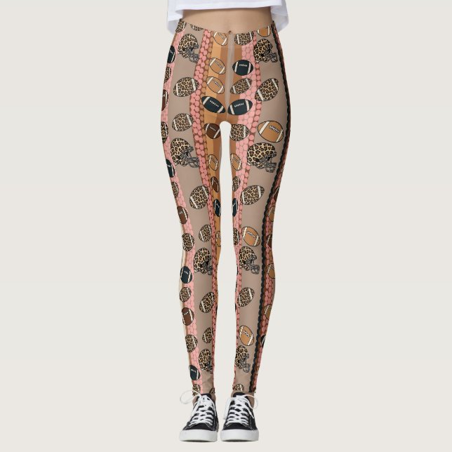 Leggings Fútbol Coquette Arco Iris de Leopardo (3) (Anverso)