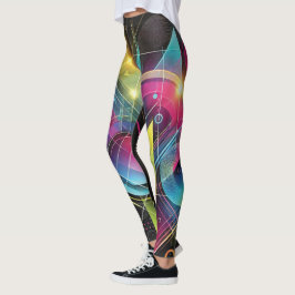 Leggings Futurista resumen neón femenino