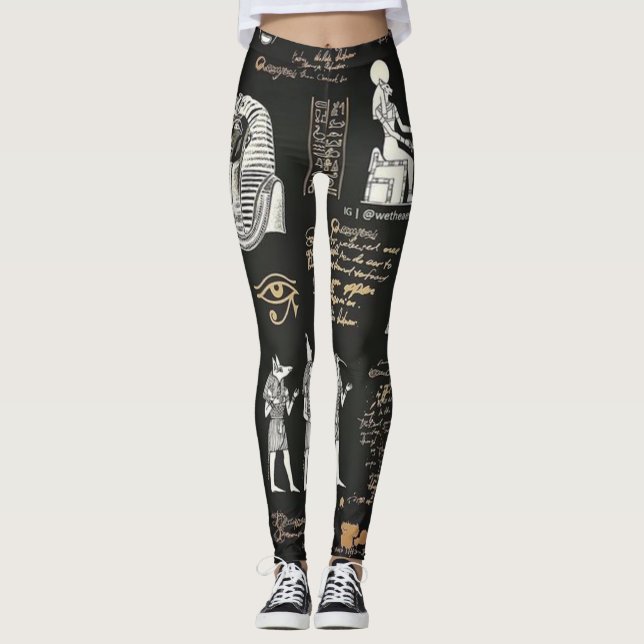 Leggings G90Escritura jeroglífica de CHICA GRÁFICO (Anverso)