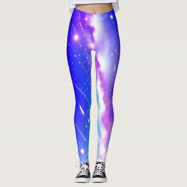Leggings Galaxia azul celeste y rosa (Anverso)