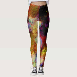 Leggings Galaxia brillante estrella radiante dorada cósmica