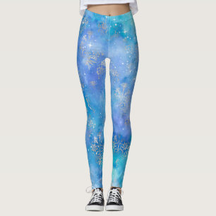 Leggings Galaxia de color azul púrpura Verde azulado