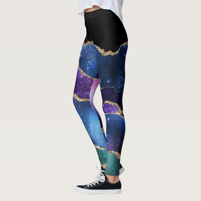 Leggings Galaxia de Piedra Agate Marcado Falso Brillante (Izquierda)