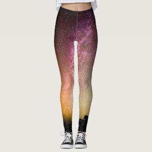 Leggings Galaxia del arcoíris de estrellas brillantes