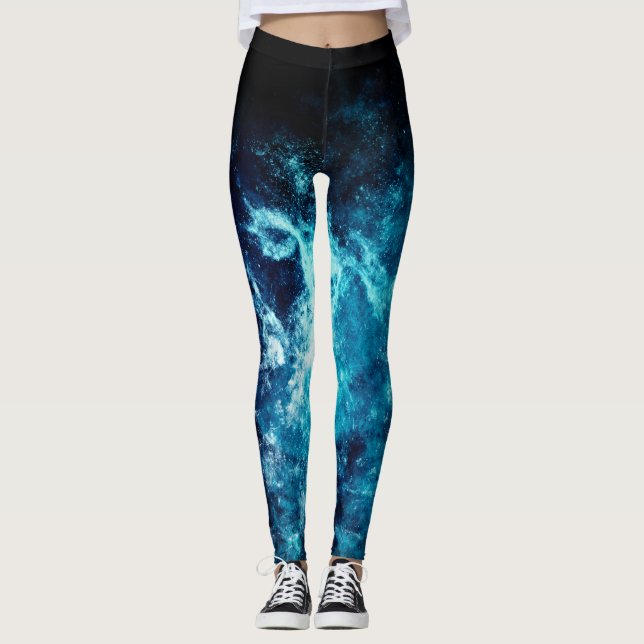 Leggings Galaxia del espacio azul (Anverso)
