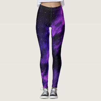 Leggings Galaxia del espacio púrpura