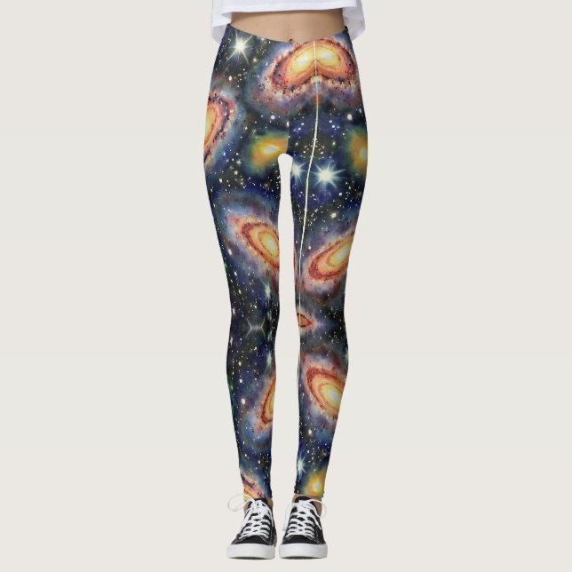 Leggings Galaxia del polvo del espacio oscuro de los Star C (Anverso)