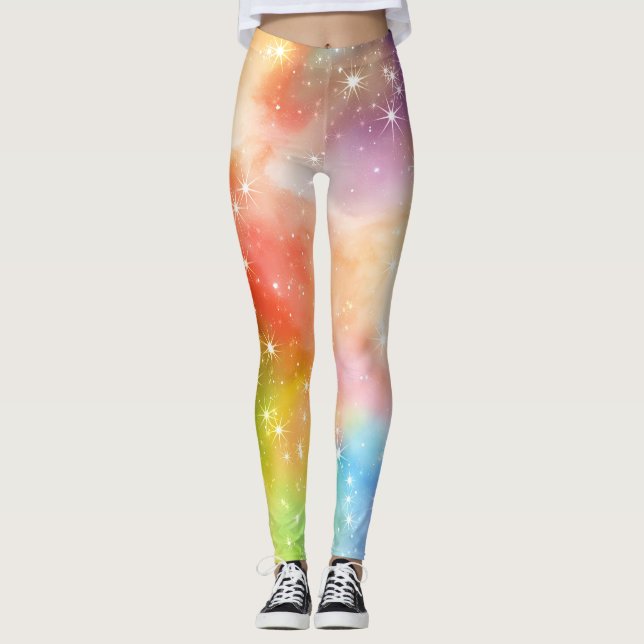 Leggings Galaxia Destello Arcoíris (Anverso)