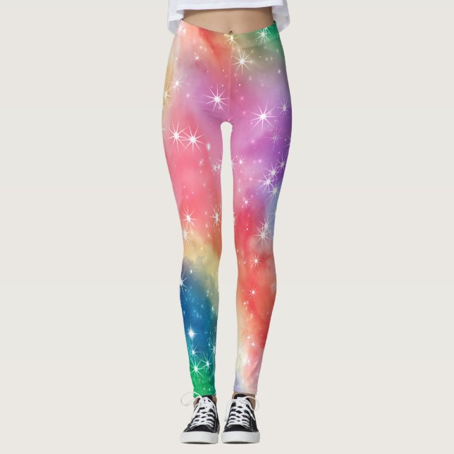 Leggings Galaxia Destello Arcoíris (Anverso)