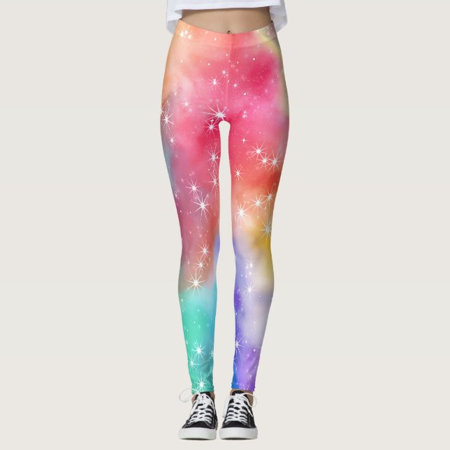 Leggings Galaxia Destello Arcoíris (Anverso)