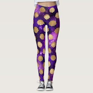 Leggings Galaxia dorada y púrpura Dharma Mandala