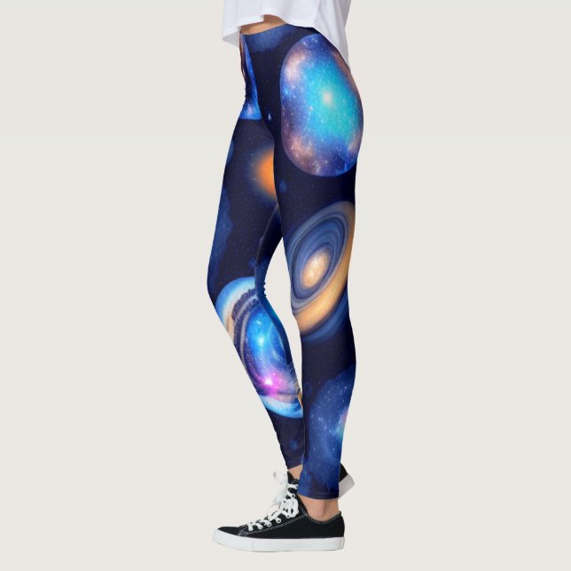 Leggings Galaxia Planetas cielo negro (Izquierda)