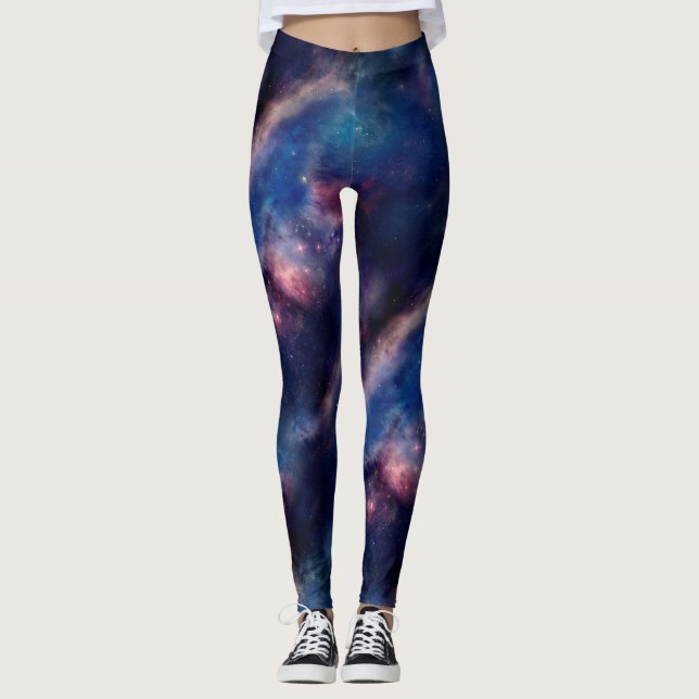Leggings Galaxia púrpura en mosaico (Anverso)