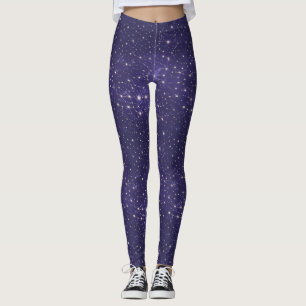 Leggings Galaxia púrpura moderna Estrellas espaciales del u