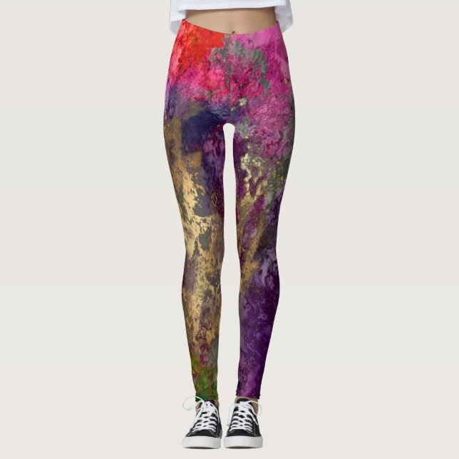 Leggings Galaxia Resumen de PixDezines / Energía Cósmica (Anverso)