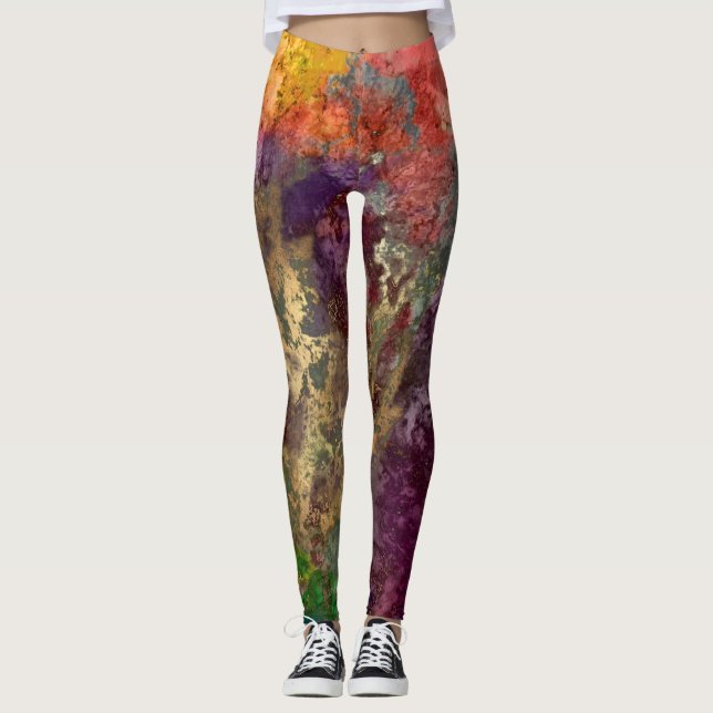 Leggings Galaxia Resumen de PixDezines / Energía Cósmica (Anverso)