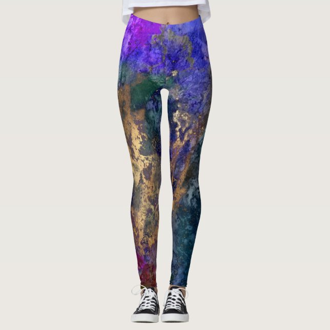 Leggings Galaxia Resumen de PixDezines / Energía Cósmica (Anverso)