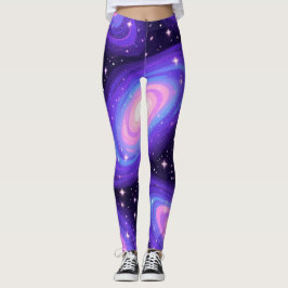 Leggings Galaxy Swirls Pattern Dreamy Cosmic Nebula Design