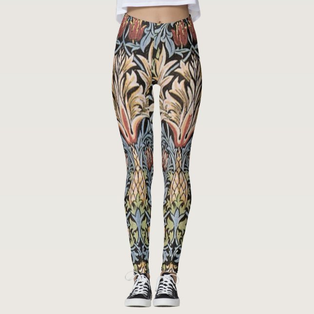 Leggings Galería de copos de Snakeshead de William MorrisHD (Anverso)