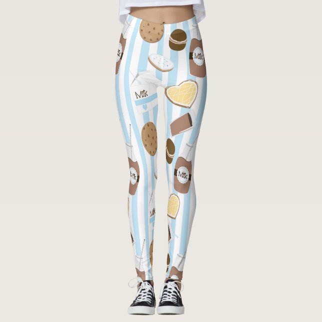 Leggings Galletas y Leche Estampado de Rayas Azules (Anverso)