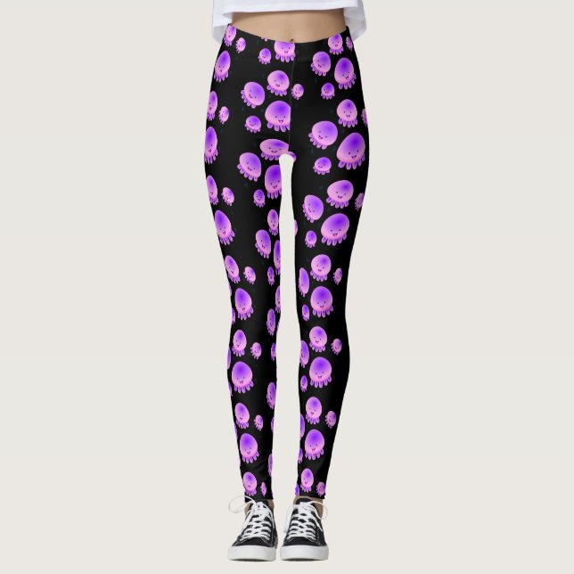Leggings Gallito rosa morado kawaii personalizado (Anverso)